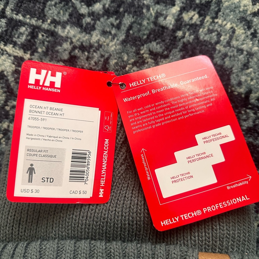 Helly Hansen Red and Gray Beanie - Picture 3 of 4
